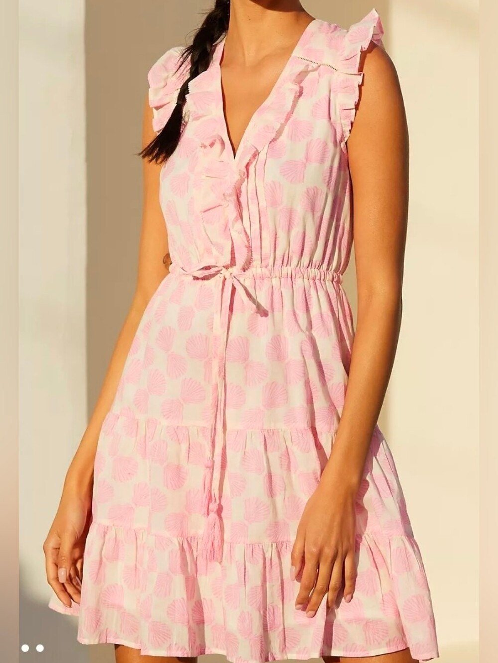 Mer St. Barth Giselle Mini Dress Shell Beach Pink